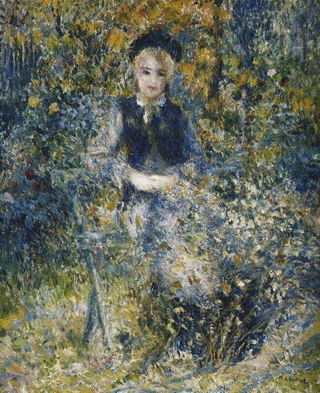 Young Girl on a Bench Auguste Renoir