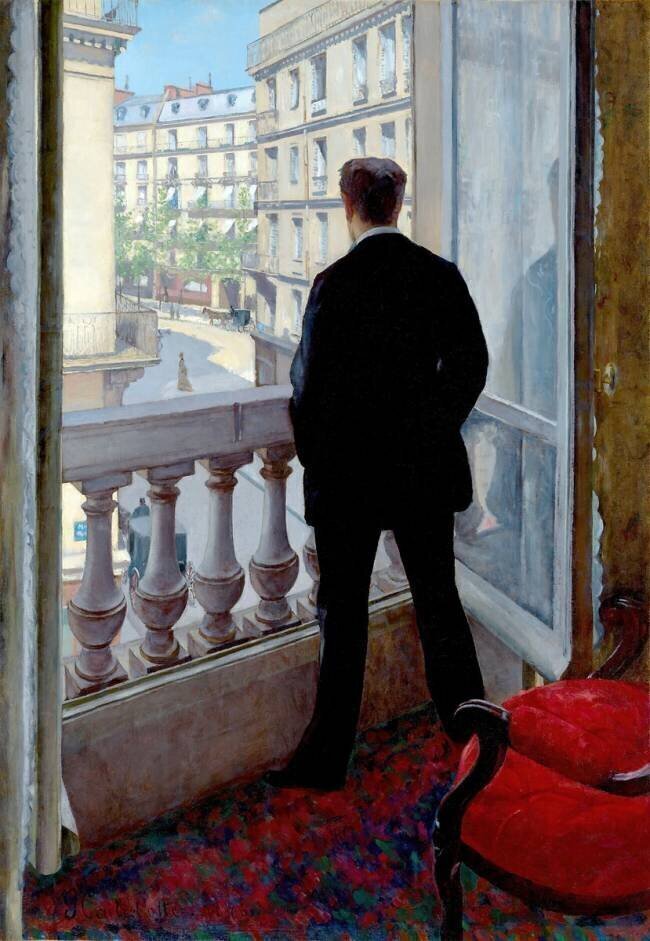 Young Man at His Window Gustave Caillebotte
