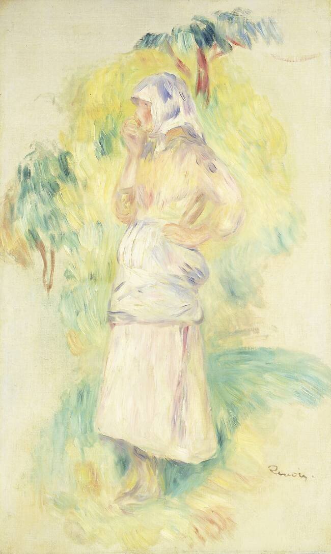 Young Peasant Eating an Apple Auguste Renoir