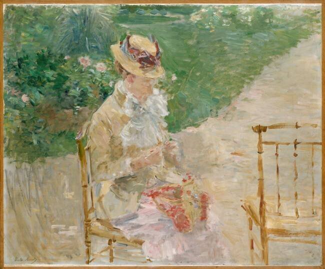Young Woman Knitting Berthe Morisot