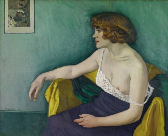 Young woman seated in profile Félix Vallotton
