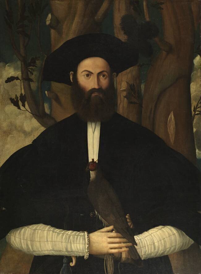 Bearded Man with a Falcon Lazzaro Bastiani