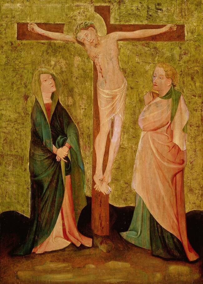 Crucifixion with Mary and John German School