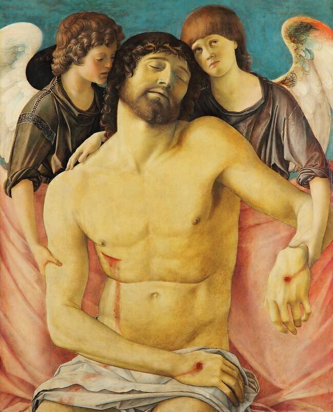 Dead Christ supported by two angels Giovanni Bellini