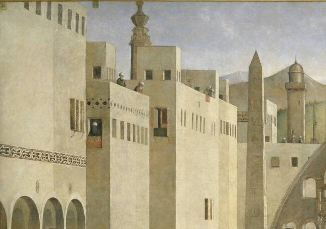 Detail of Saint Mark preaching in Alexandria Giovanni Bellini