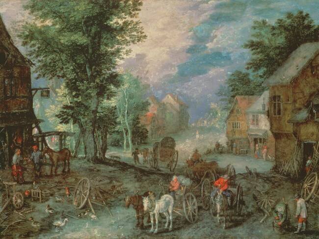 Entrance of a Village Jan Brueghel the Elder