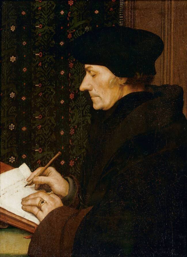 Erasm writing (1467-1536) Hans Holbein the Younger