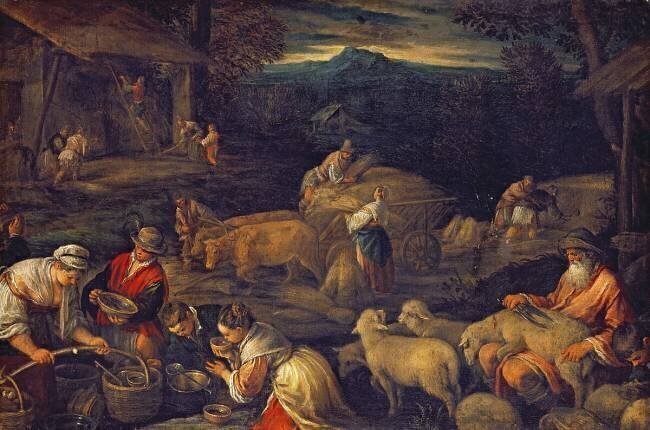 Farm Interior or Shearing Sheep Jacopo Bassano