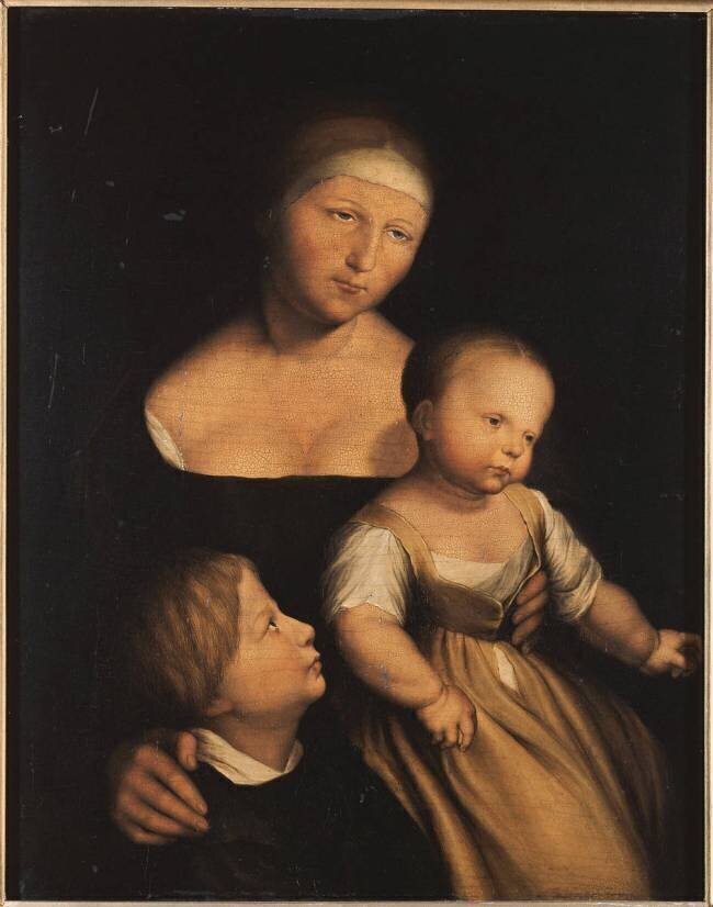 La femme et les deux enfants de l'artiste Hans Holbein the Younger