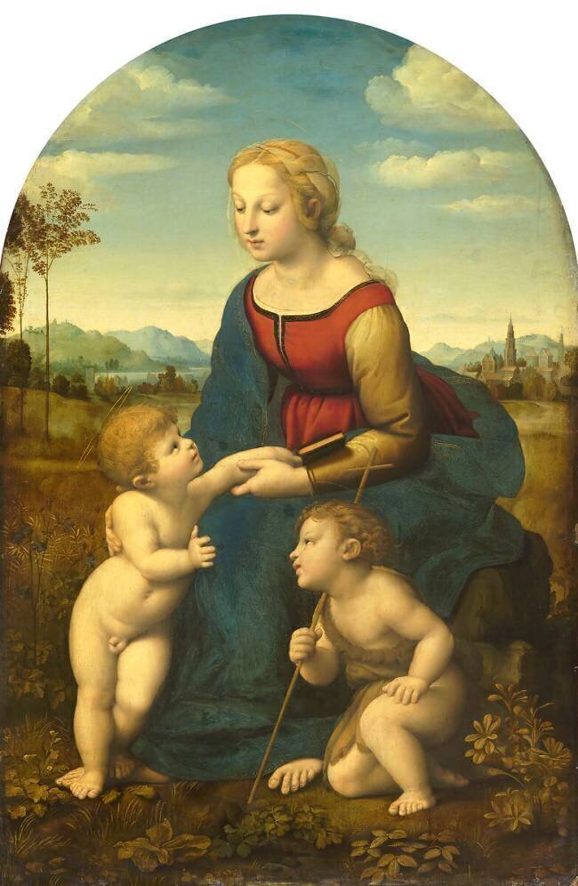 La Vierge à l'Enfant avec le petit saint Jean-Baptiste dite "La Belle Jardinière" Raffaello