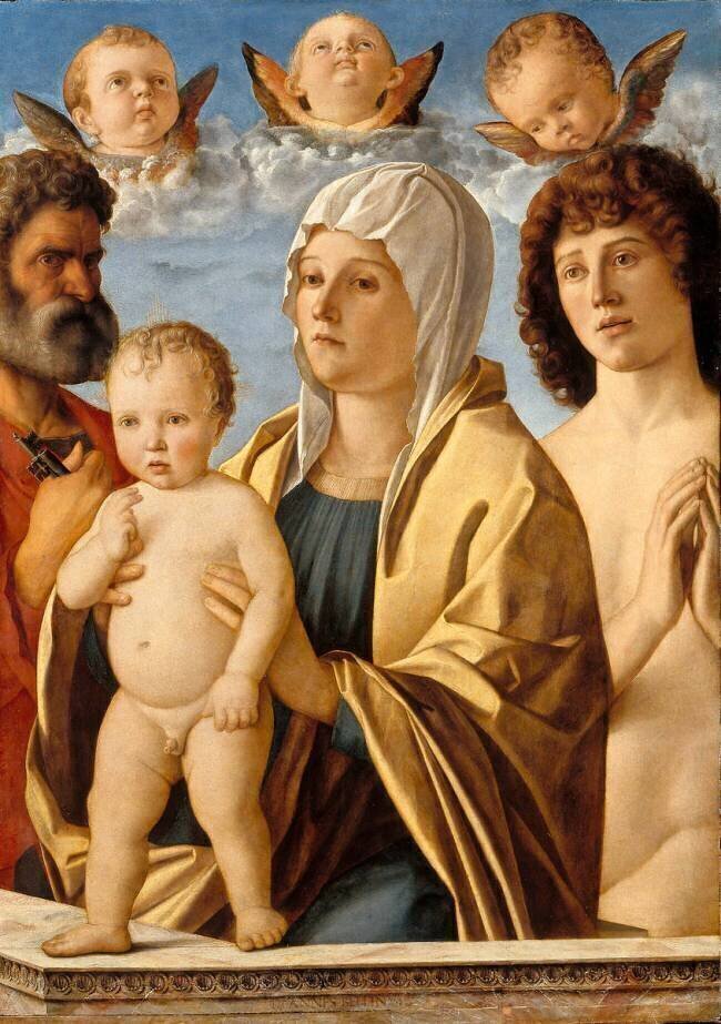 La Vierge et l'Enfant Jésus entre saint Pierre et saint Sébastien Giovanni Bellini