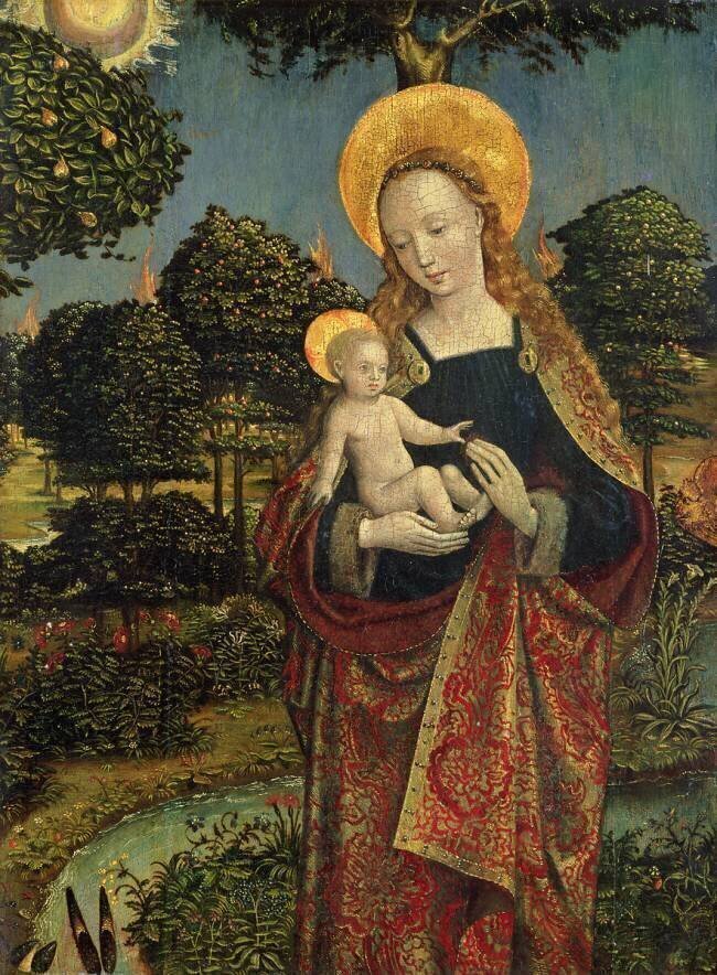 Madonna and Child in a Landscape German School