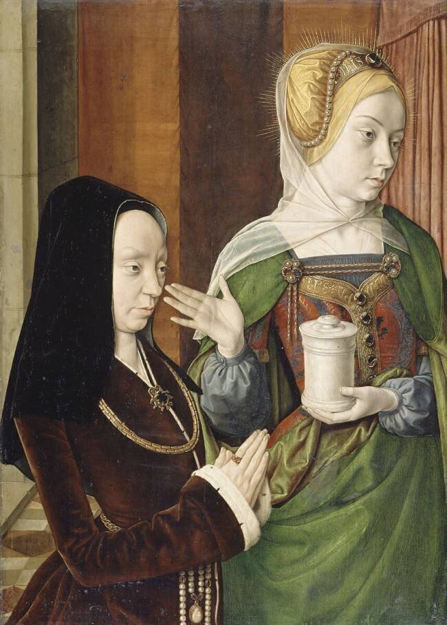 Portrait présumé de Madeleine de Bourgogne, dame de Laage présentée par sainte Madeleine Jean Hey