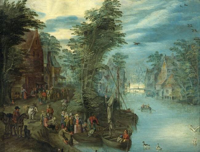 River Scene Jan Brueghel the Elder