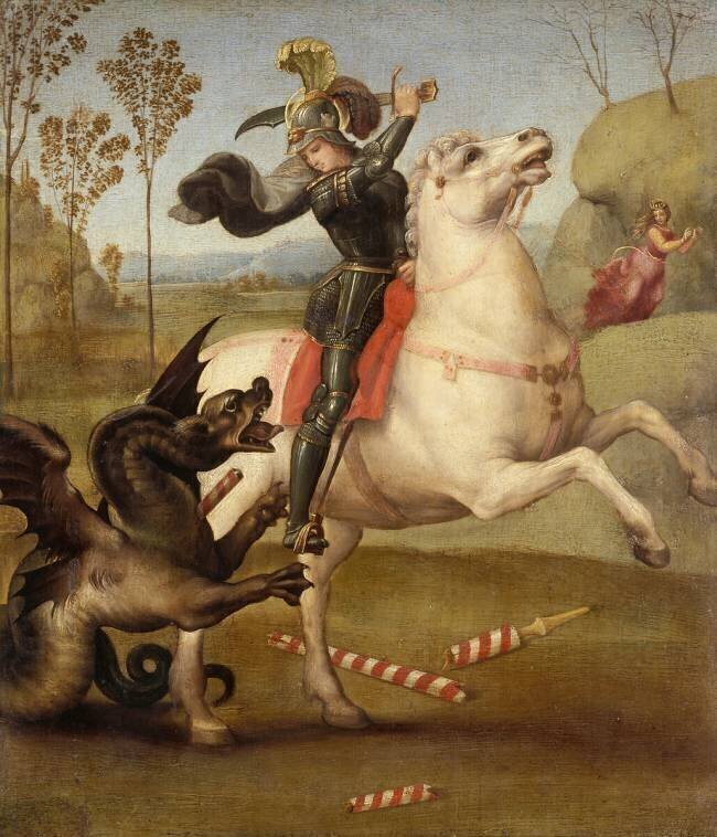 Saint Georges luttant avec le dragon Raffaello