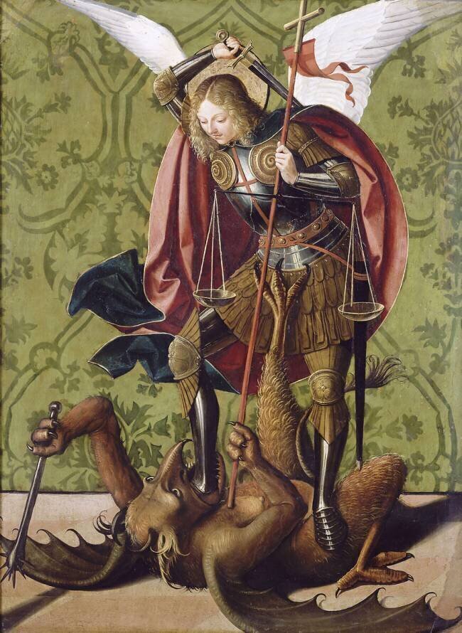 Saint Michel terrassant le démon Josse Lieferinxe