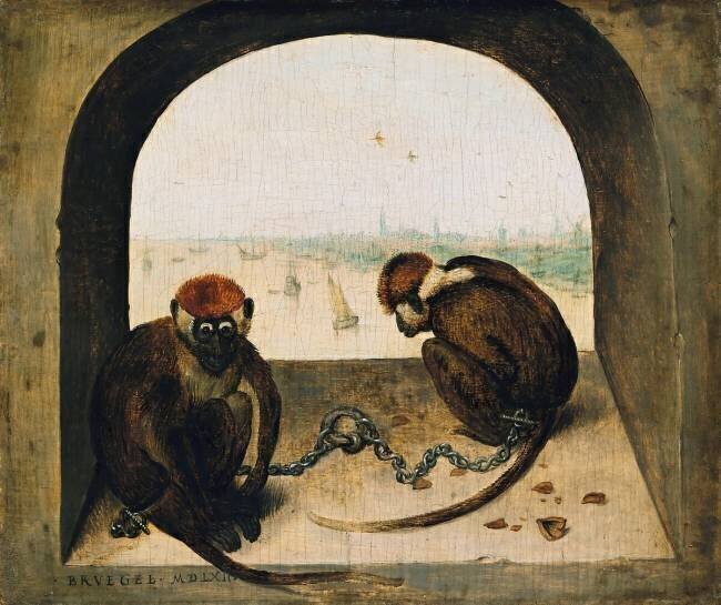 Two Chained Monkeys Pieter Brueghel the Elder