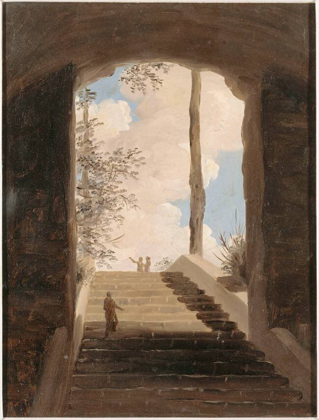 A la villa Farnèse : l'escalier Pierre Henri de Valenciennes
