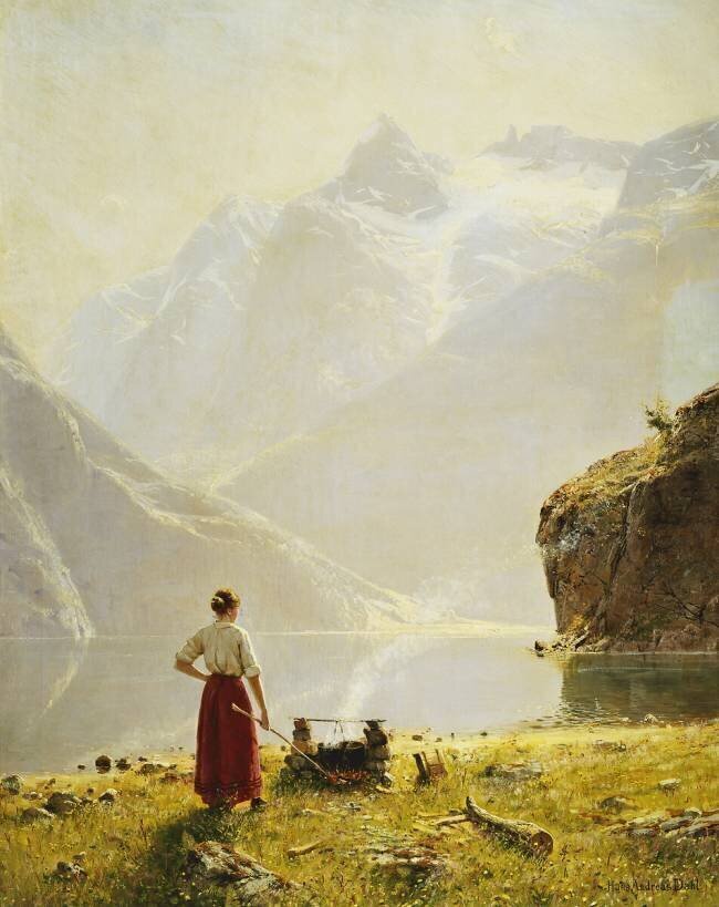 Une journée d'été sur un fjord norvégien Hans Dahl