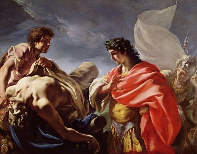 Achilles Contemplating the Body of Patroclus Giovanni Antonio Pellegrini