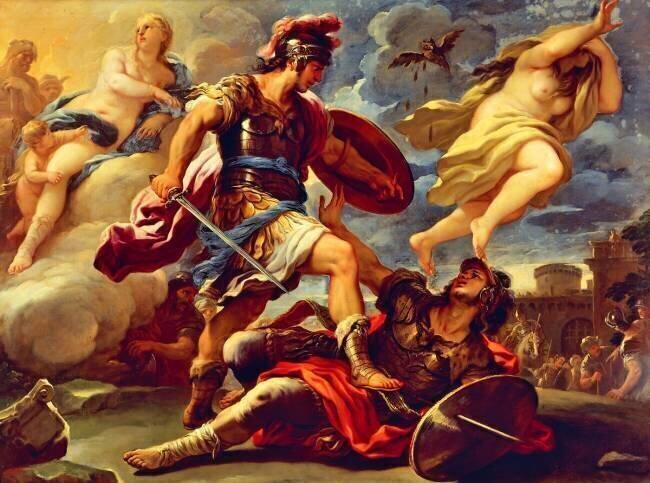 Aeneas defeats Turnus Luca Giordano