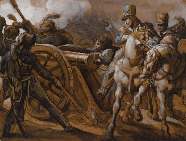 Artillerie de la Garde en action Théodore Géricault