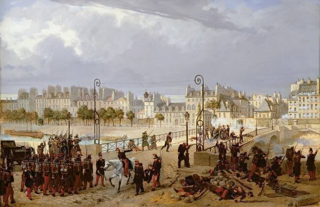 Attaque d'une barricade sur le pont de l'Archevèche Philippe Marie Chaperon