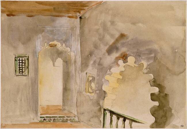 Baies dans un intérieur mauresque Eugène Delacroix