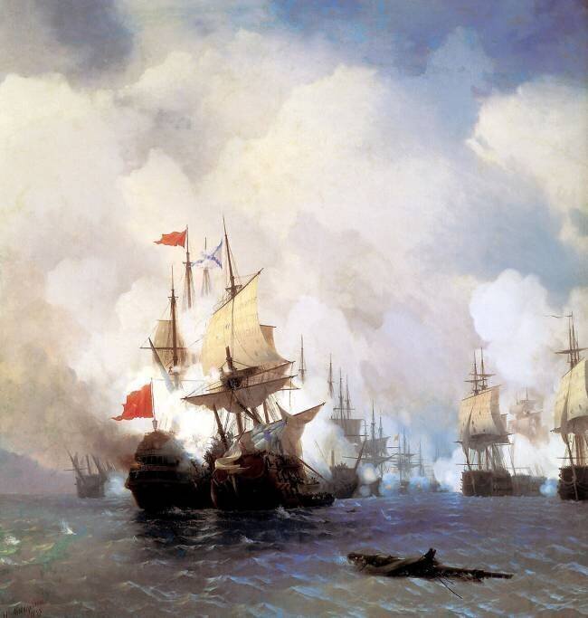 Bataille dans le canal de Chios Ivan Aivazovsky