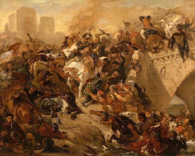 Bataille de Taillebourg gagnée par Saint Louis (21 juillet 1242) Eugène Delacroix