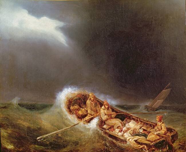 Bateaux de Dieppe revenant de la pêche Eugène Isabey