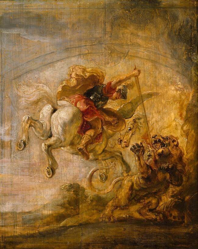 Bellérophon sur Pégase transperce la Chimère Pierre Paul Rubens