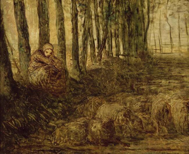 Bergère et troupeau (esquisse) Jean-François Millet