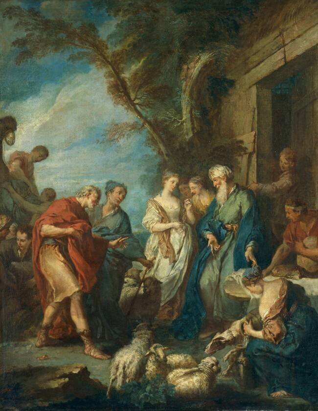 Bethuel accueillant le serviteur d'Abraham François Boucher