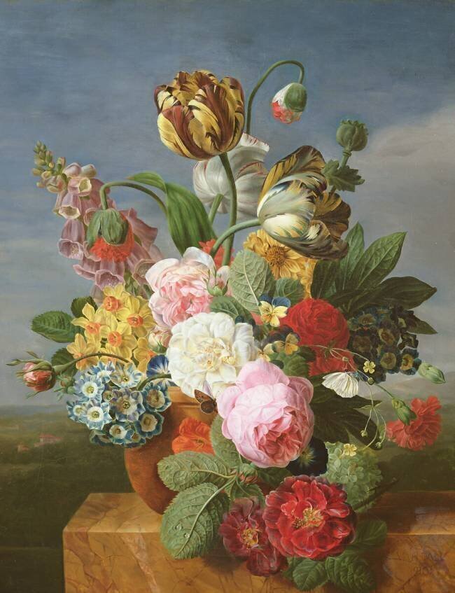Bouquet de fleurs dans un vase Jan Frans van Dael