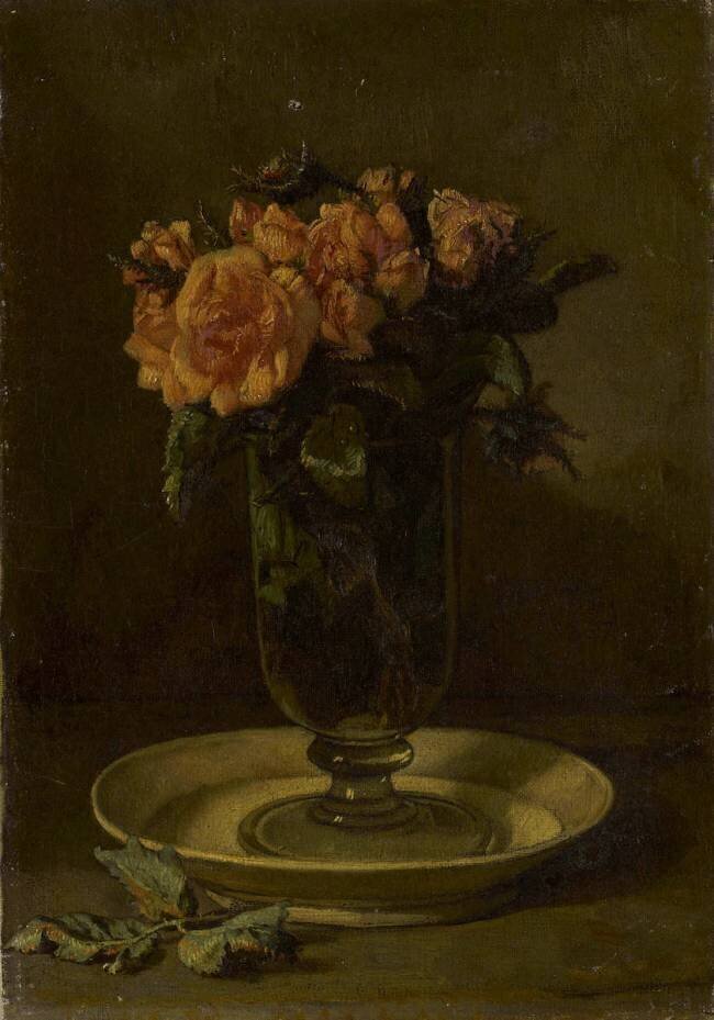 Bouquet de roses dans un verre Thomas Couture