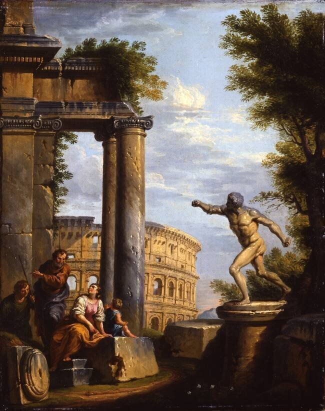 Capriccio de ruines classiques avec des philosophes discutant Giovanni Paolo Pannini