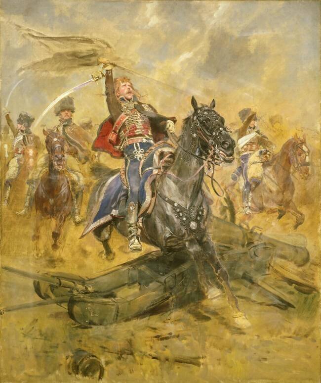 Charge du 2e Hussards (lieutenant brandissant un emblème pris à l'ennemi), vers 1806-1809 Edouard Detaille
