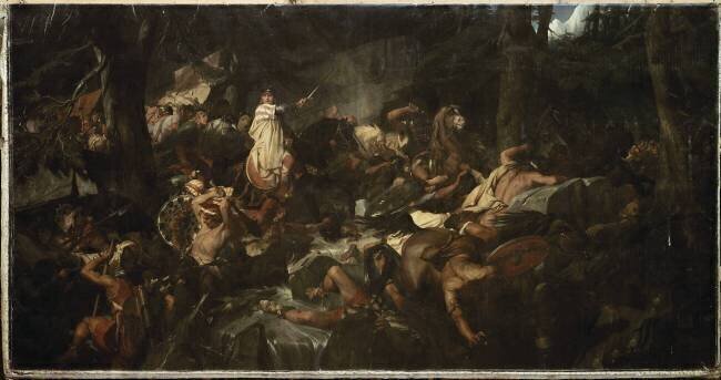 Charlemagne traverse les Alpes au Mont-Cenis défendu par les Lombards en 773 Paul Delaroche