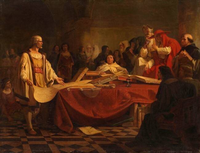 Christophe Colomb devant le conseil de Salamanque Emanuel Leutze