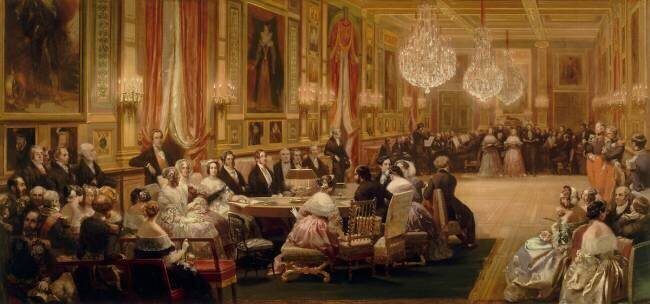 Concert donné dans la galerie des Guise au château d'Eu, le 4 septembre 1843 Eugène Lami