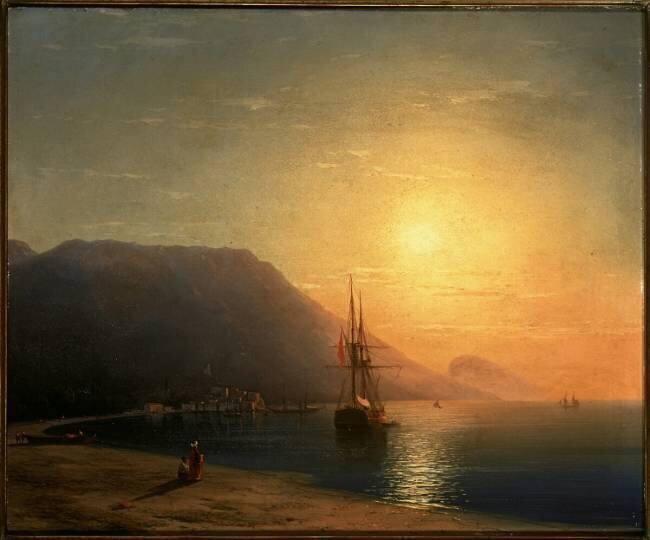 Coucher de soleil sur le mont Ayu Dag en Crimée Ivan Aivazovski