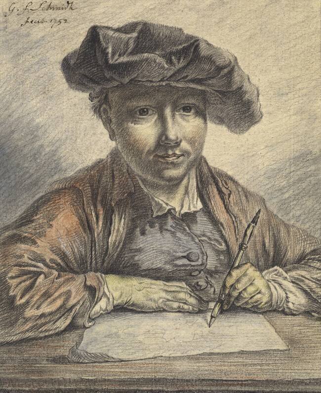 Croquis d'un autoportrait Georg Friedrich Schmidt