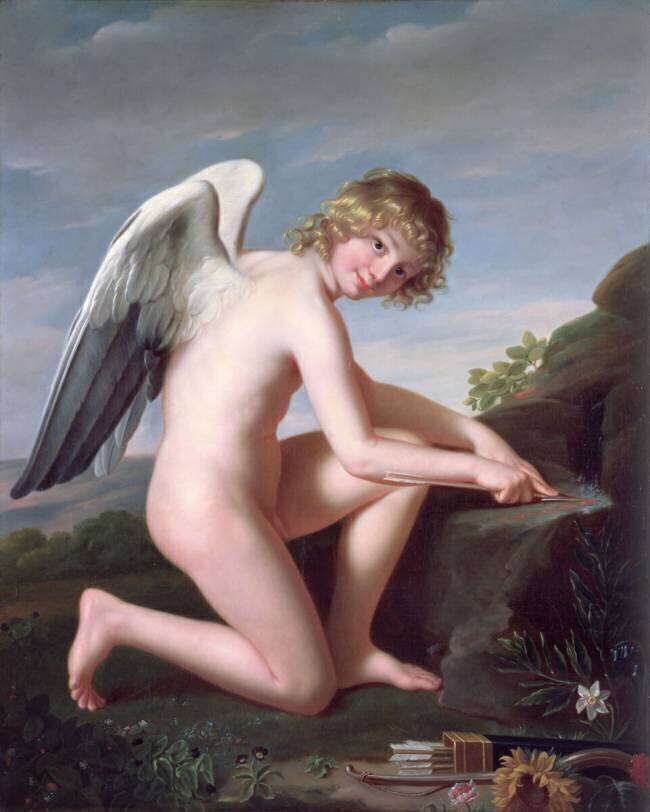 Cupid sharpening his arrows Robert Lefèvre