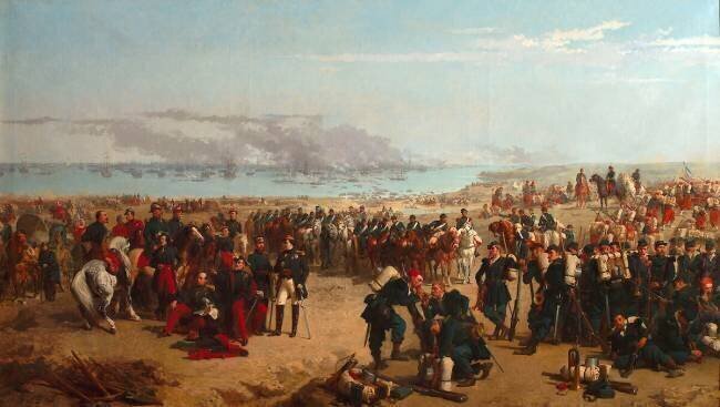Débarquement des troupes alliées en Crimée 1854 Isidore Pils