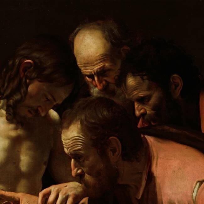 Détail de l'Incrédulité de Saint-Thomas Le Caravage