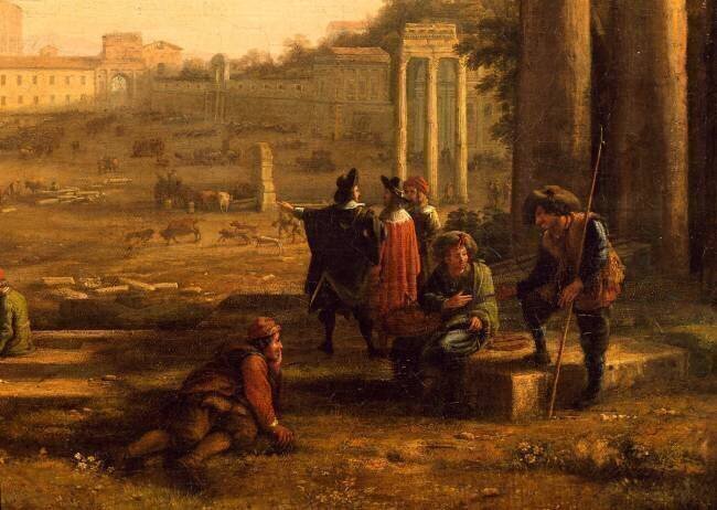 Détail de Vue du Campo Vaccino Claude Gellée