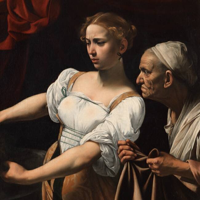 Détail Judith et Holopherne Le Caravage