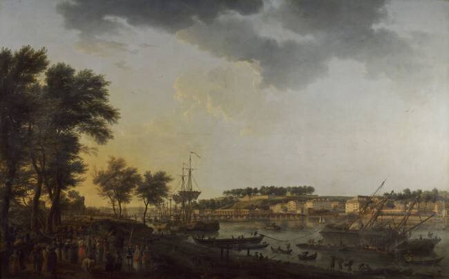 Deuxième vue du port de Bayonne prise de l'Allée de Boufflers, prés de la porte mousserole Joseph Vernet