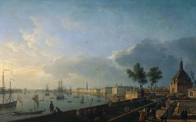 Deuxième vue du port de Bordeaux, prise du château trompette Joseph Vernet